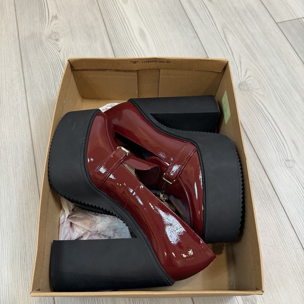 NEW Jessica Simpson Malbec Red Women's 10 Himinka Platform Heels - Picture 9 of 10